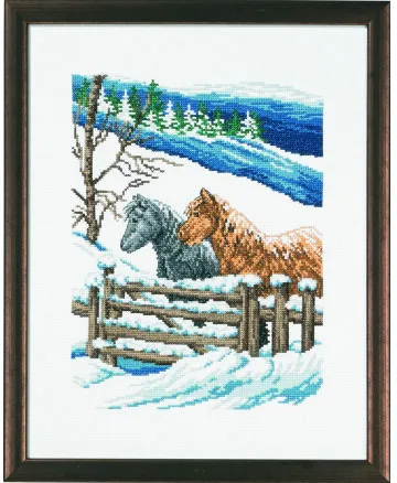 Permin Broderikit Bild Winterfolden 29x37cm