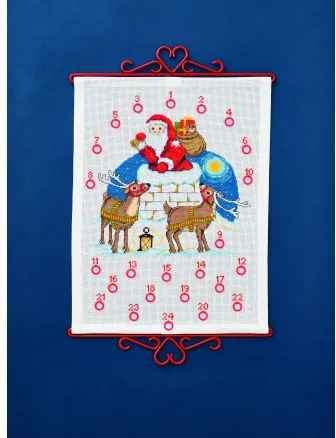 Permin Broderikit Jultomte i Skorsten 32x42cm