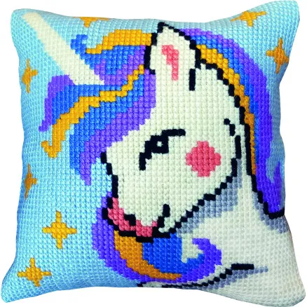 Permin Broderikit Enhörning duk m/garn 35x35cm