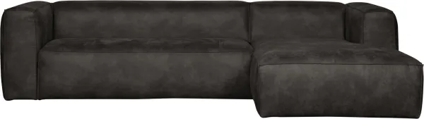 Bean, Hörnsoffa högerställd, svart, H73x175x305 cm, läder