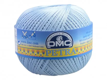 DMC Petra nr. 8 Virkgarn Unicolor 54518 Ljusblå