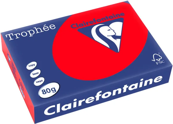 Q-connect Trophee Kopierpapper A4 80g stark röd 500 ark