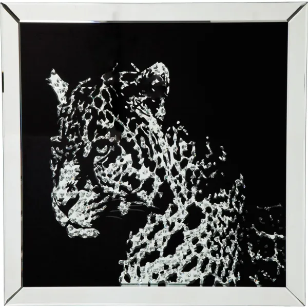 KARE DESIGN Affisch, Mirror Leopard - Flerfärgad, med ram, (80x80cm)